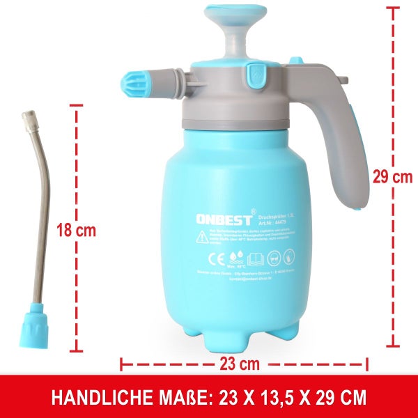 Drucksprüher mit ergonomischem Komfortgriff und strukturiertem Griff für sicheren Halt bei der Anwendung.