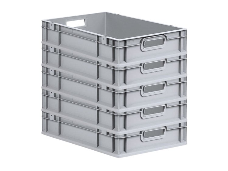 PROREGAL Spar Set 5x Eurobox Nextgen Economy Griffe Offen HxBxT 12 x 40 x 60 cm 23 Liter Eurobehälter Transportbox Transportbehälter