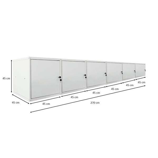 PROREGAL Mega Deal 6x Schließfachwürfel Cubic XL HxBxT 45 x 45 x 45 cm Grau