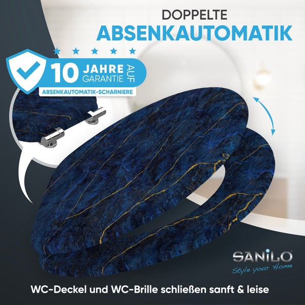 WC-Sitz mit Absenkautomatik Marmor Darkblue