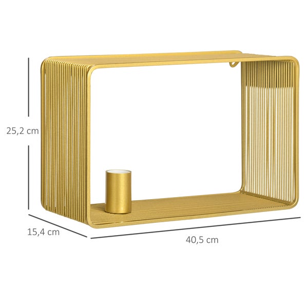HOMCOM Wandleuchte, 40 W Wandlampe, Flurlampe, Wandbeleuchtung mit Kippschalter, für Wohnzimmer, Schlafzimmer, Metall, Gold, 40,5 x 15,4 x 25,2 cm, exkl. Glühbirne
