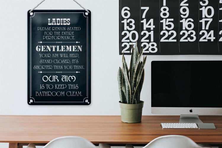 Blechschild Spruch 20x30cm Ladies Gentlemen Badezimmer