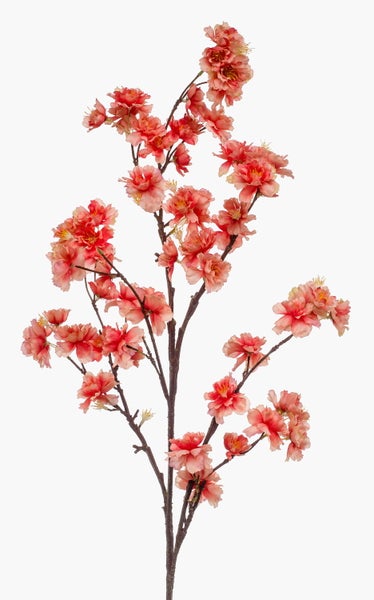 Künstlicher Blumenstängel mit grünen Knospen und einer gelben Blüte.