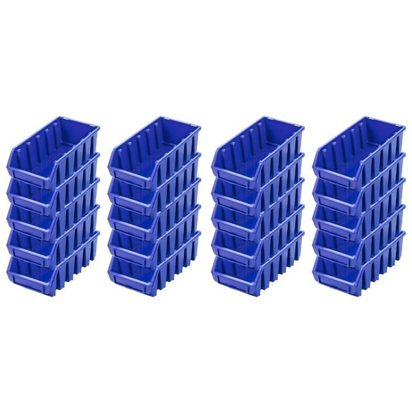 PROREGAL SuperSparSet 20x Sichtlagerbox 2L HxBxT 7,5 x 11,6 x 21,2 cm Polypropylen Blau