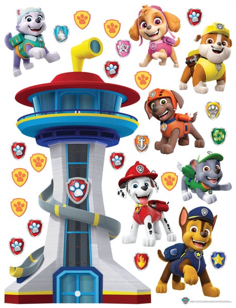 Sanders und Sanders Wandtattoo PAW Patrol Blau, Rot und Gelb - 85 x 65 cm - 600174