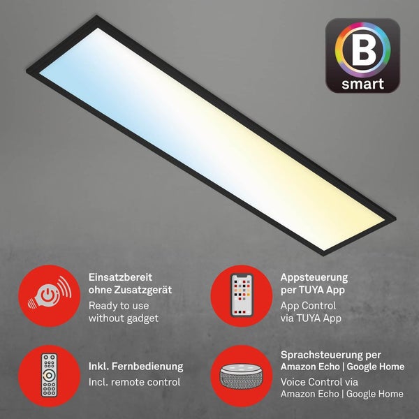 LED Panel CCT WiFi Schwenkbar App 28 W schwarz Metall-Kunststoff Briloner