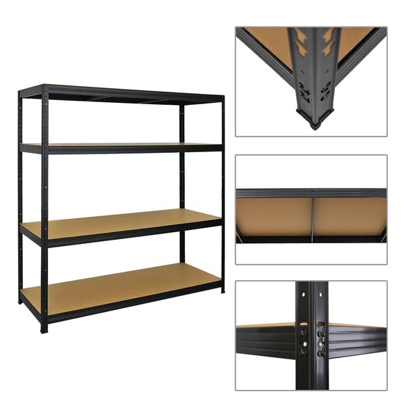 PROREGAL Mega Deal 5er-Set Schwerlastregal Giant Elephant 160x150x60cm mit 4 Ebenen Fachlast 200kg Schwarz