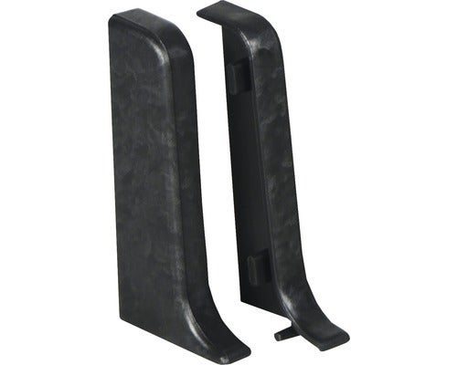 Zwei schwarze Kunststoff-Kantenschutzprofile