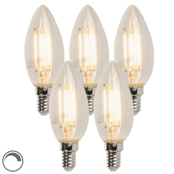 Set mit 5 E14 dimmbaren LED-Kerzenlampen B35 5W 380 lm 2700K