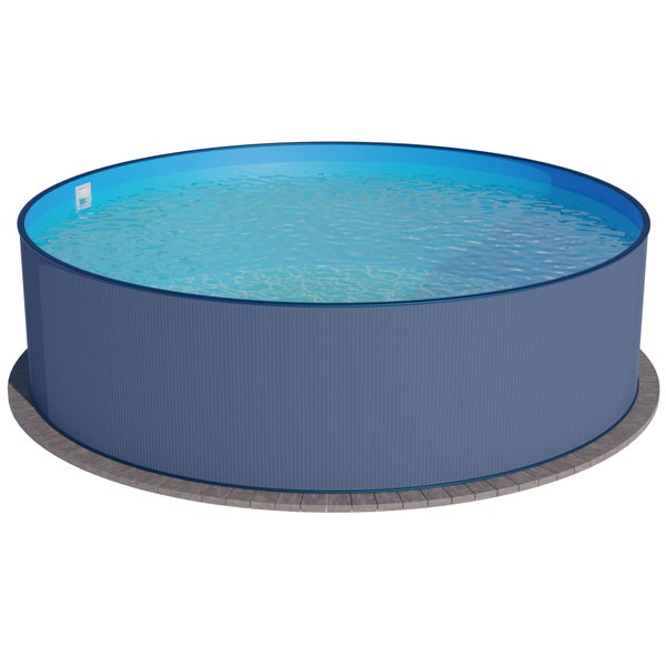 Rundes Aufstellbecken mit Wasserfüllung