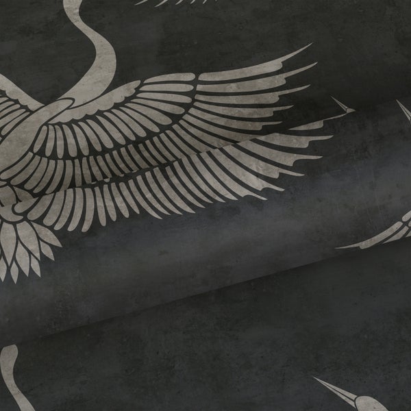 Tapete mit Kranichmuster für die Wandgestaltung