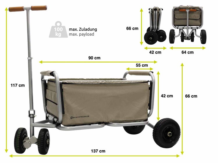 Bollerwagen mit Maßangaben