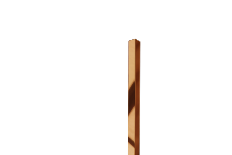 Inneneck-Li-Profil aus Edelstahl 1 cm x 1 cm x 270 cm – poliertes Kupfer