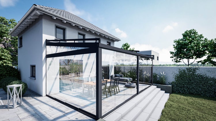 Wintergarten KD VSG Graualuminium in 600x400cm