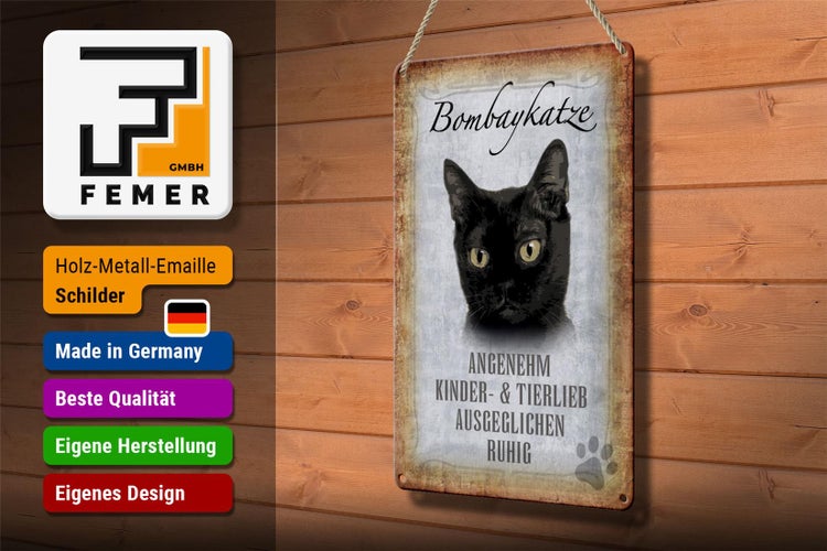 Blechschild Spruch 20x30cm Bombaykatze Katze Schild
