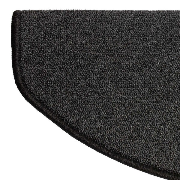 FLOORDIREKT Stufenmatte London - mit Umkettelung - Anthrazit - Halbrund - 23,5 x 65 cm
