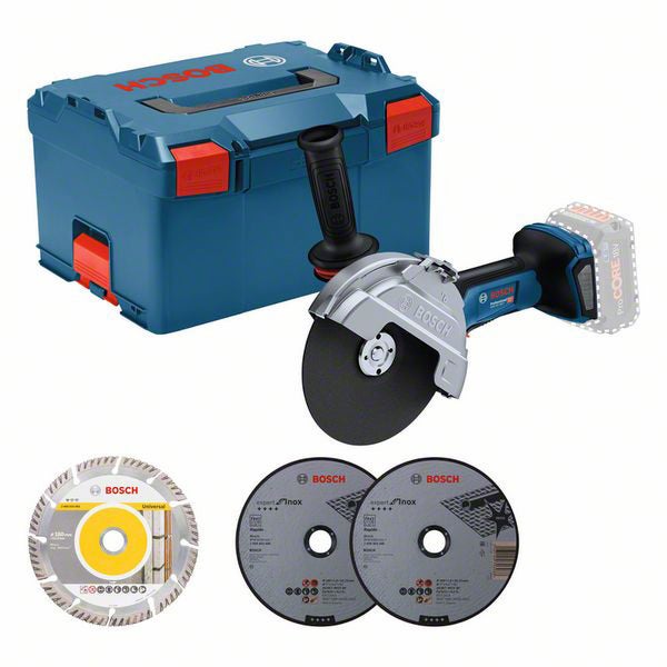 Bosch Akku-Winkelschleifer GWS 18V-180 P Ø 180 mm Solo inkl. Zubehör in L-Boxx - 06019H6L02