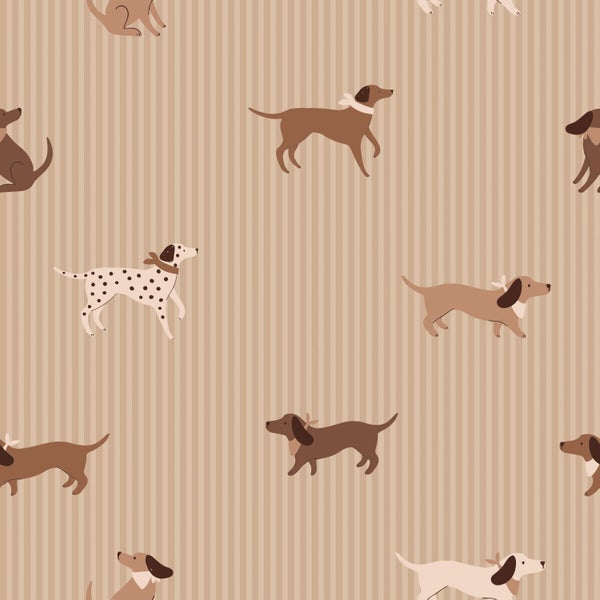 Hintergrund mit Hundemuster und vertikalen Streifen