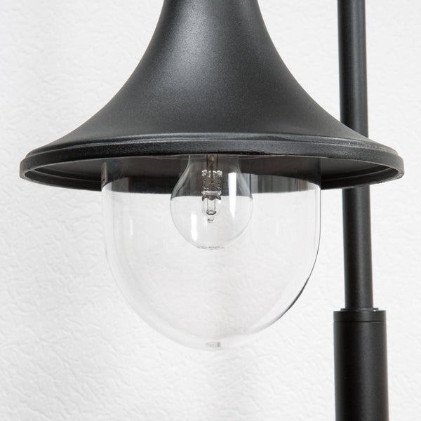 Lindby Außenleuchte Daphne (spritzwassergeschützt (Modern) in Schwarz aus Aluminium (1 flammig, E27) - Wegeleuchte Pollerleuchte Wegelampe Sockelleuchte
