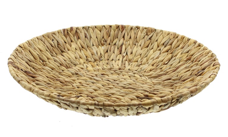 FRANK FLECHTWAREN | Große Schale, flach, METALL, WASSERHYAZINTHE, Ø 50 x 8 cm