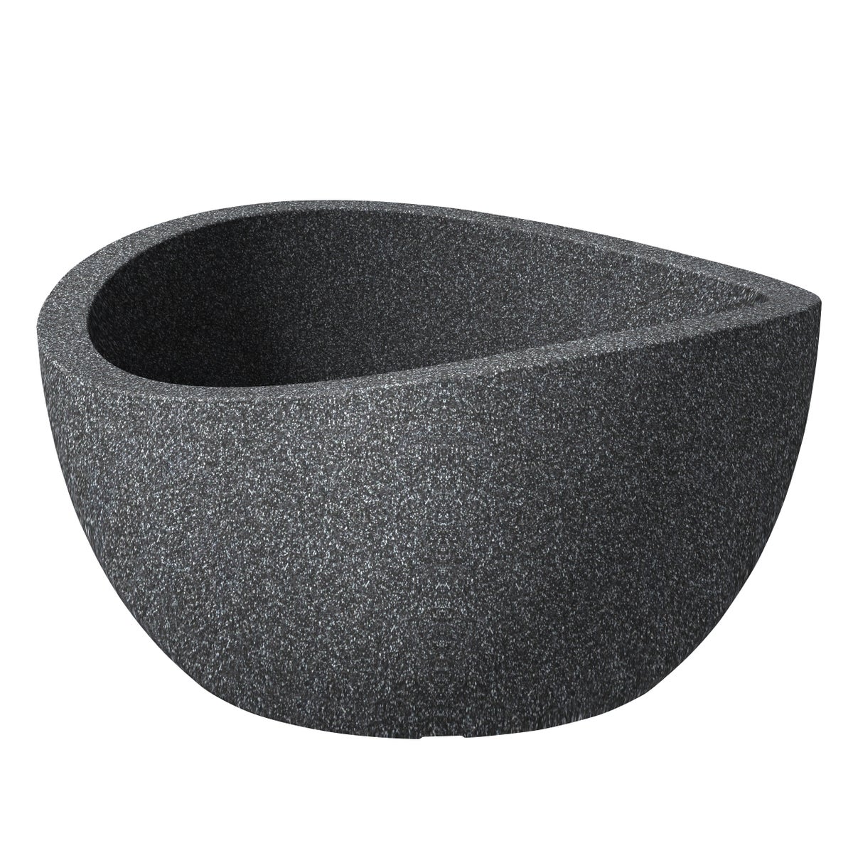 Scheurich Wave Globe Bowl 40, Pflanzschale/Blumentopf/Pflanzkübel, rund,  aus Kunststoff Farbe: Schwarz-Granit, 39,3 cm Durchmesser, 21 cm hoch, 12 l Vol.