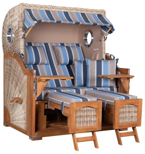 Strandkorb Rantum Grande Teak PE shell Dessin 580