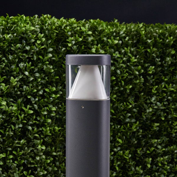 Lucande LED Außenleuchte Milou (spritzwassergeschützt (Modern) in Schwarz aus Aluminium (1 flammig, ) - Wegeleuchte Pollerleuchte Wegelampe Sockelleuchte