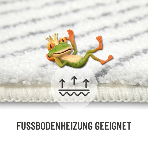 Badteppich Weiß Grau Jasbeer WECONhome Basics 70x120 cm