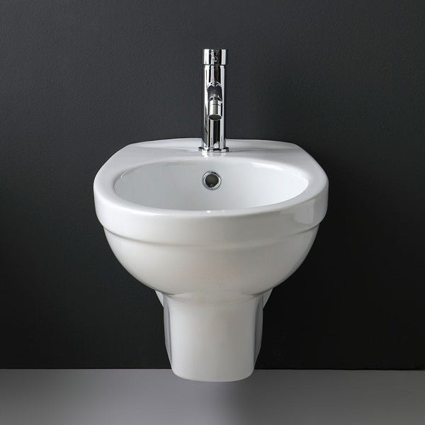 Set aus WC und Bidet, wandhängend, glänzend weiß | Cipro