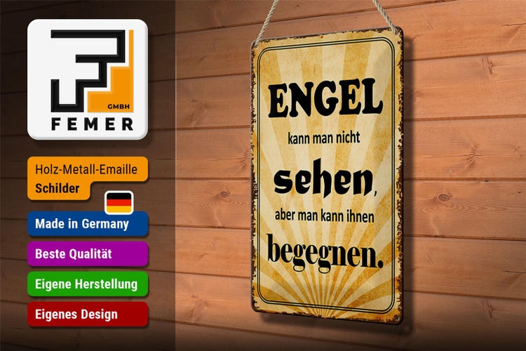 Blechschild Spruch 20x30cm Engel kann man nicht sehen