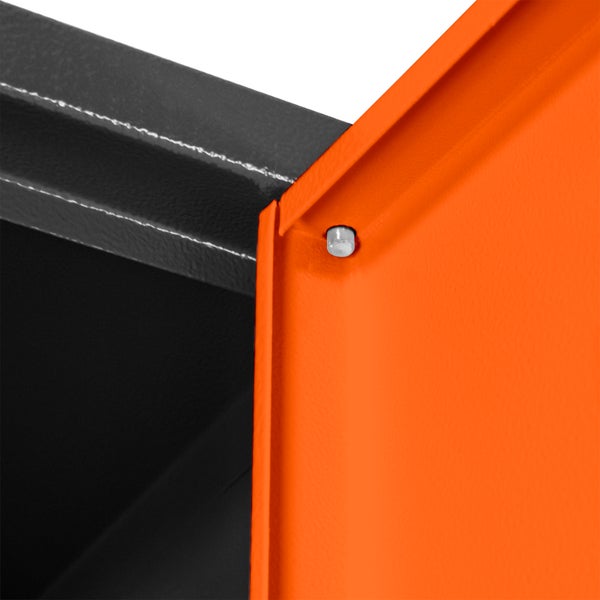PROREGAL Garderobenschrank Ermine mit 3 Türen | HxBxT 178x89x50cm | Anthrazitgrau/Orange | Spind, Aufbewahrungsspind, Arbeitsschrank