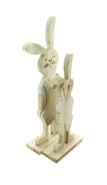 FRANK FLECHTWAREN | Hase Hosenträger, 2er Set, PAPPEL, HOLZ, Höhe 30 cm, 38,5 cm