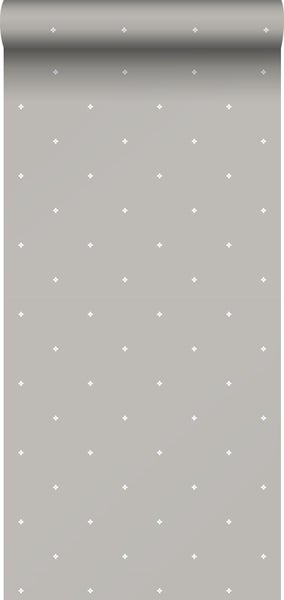 Sanders und Sanders Tapete Blumen Taupe und Weiß - 53 cm x 10 m - 640413