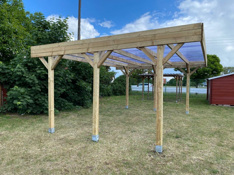 Carport Garagendach 6,06x5,03 m - 30 m2 - PVC-Abdeckung 