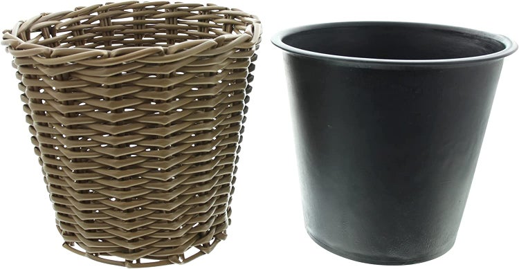 Dekoleidenschaft Übertopf Polyrattan rund, Ø 32 cm, wetterfest, Blumentopf für Draußen, Pflanztopf, Pflanzer