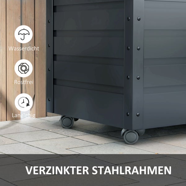 Gartenbox 100cm x 62cm x 65cm, Stahl Dunkelgrau