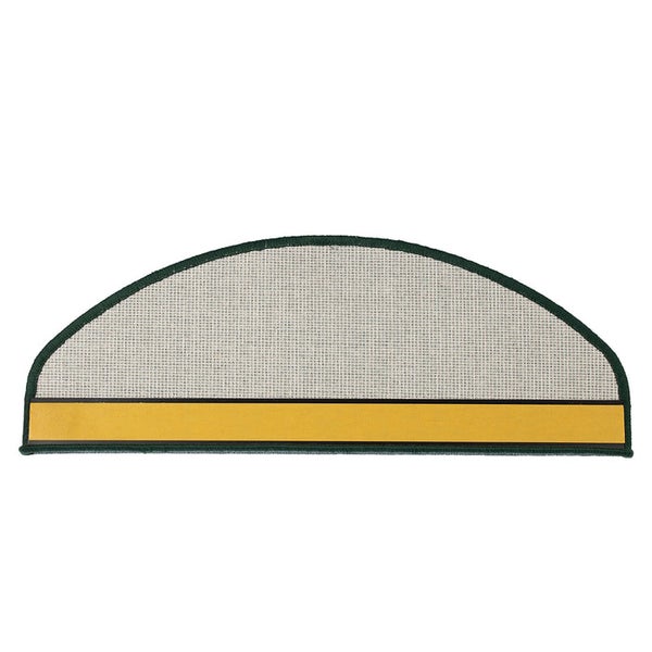 FLOORDIREKT Stufenmatte London - mit Umkettelung - Grün - Halbrund - 23,5 x 65 cm