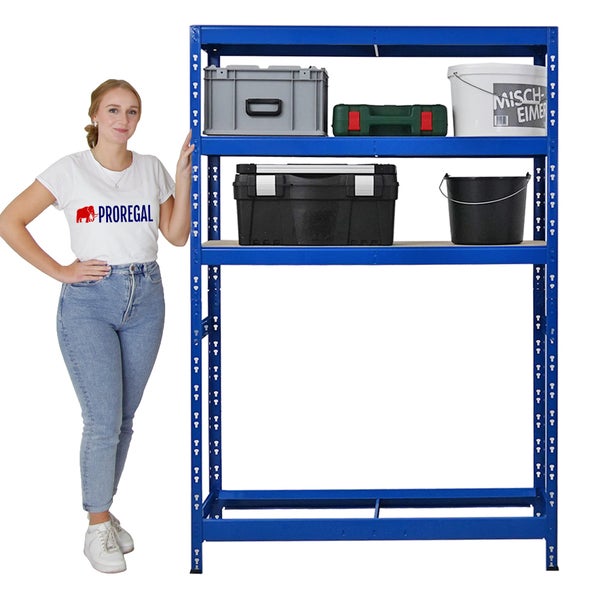 PROREGAL Mega Deal 5x Reifenregal Tiger HxBxT 180 x 120 x 40 cm bis zu 6 Reifen auf 1 Ebene mit 3 Fachboden Blau