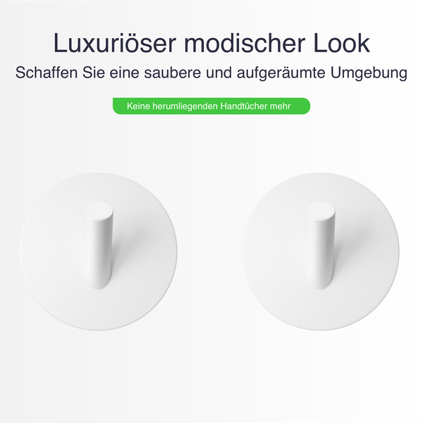 EAVY Handtuchhaken Edelstahl Weiß Selbstklebend 4er Pack