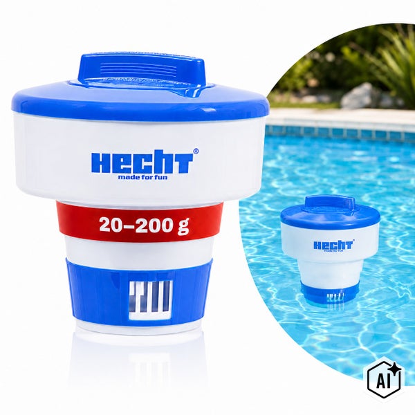 Hecht Dosierschwimmer für Poolchemie Tabletten von 20 bis 200 Gramm