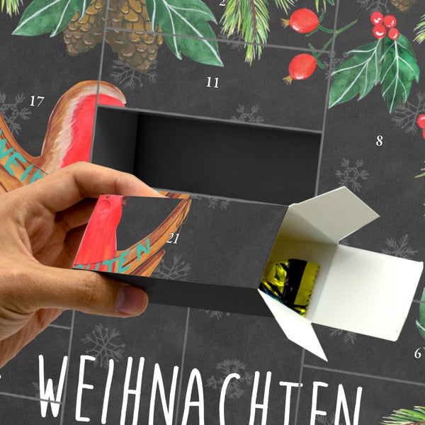Mr. & Mrs. Panda Befüllbarer Adventskalender Rotkehlchen Weihnachten - Schwarz