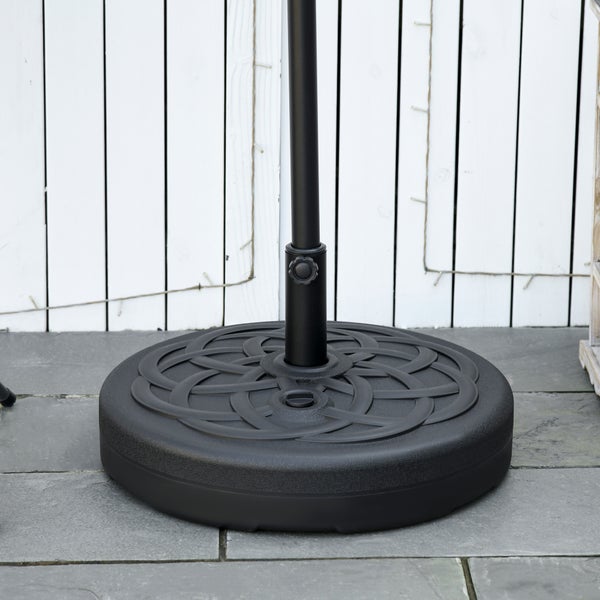 Outsunny Sonnenschirmständer bis 35 kg befüllbar Schirmständer, Rund Schirmhalter, Schirmgewicht, Ständer für Sonnenschirm Ø38/48 mm, für Balkon, Terasse, Garten, Schwarz