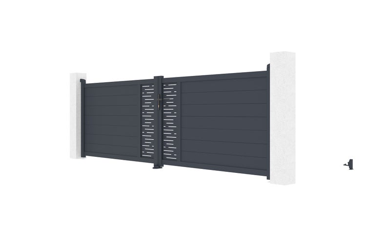 Flügeltor 4m ARLBERG H.120 graues Aluminium