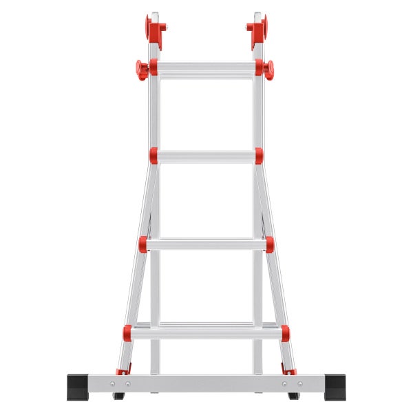 Aluminium-Mehrzweckleiter mit rotem Zubehör
