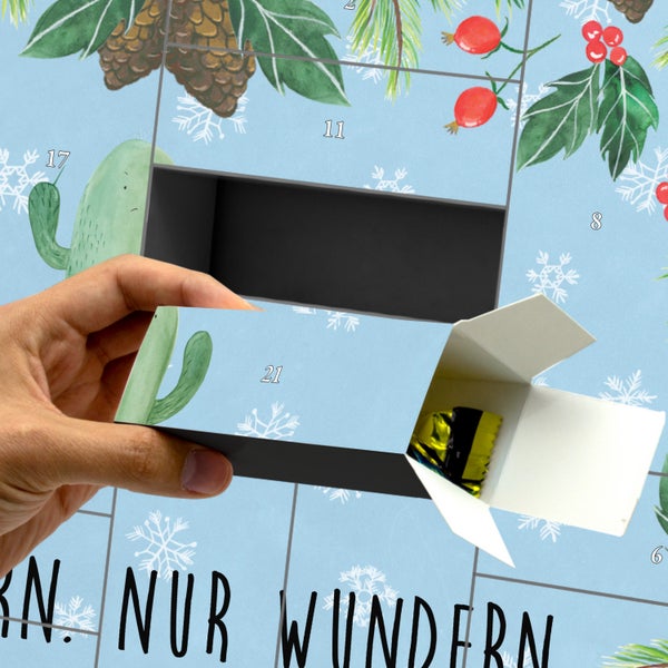 Mr. & Mrs. Panda Befüllbarer Adventskalender Kaktus Wut - Blau Pastell