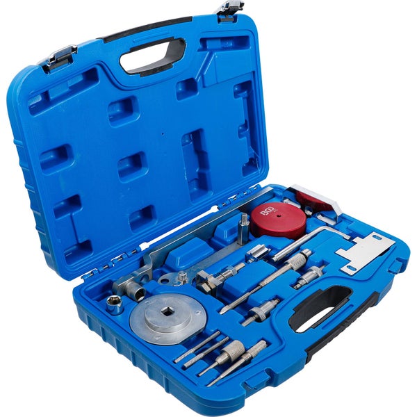 Werkzeugsatz in blauem Werkzeugkoffer