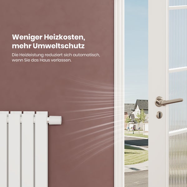EMKE Intelligenter Heizkörper-Thermostat mit Smart Gateway – Weiß, ABS-Gehäuse, Fernsteuerung, Fenster-Offenerkennung & Kindersicherung