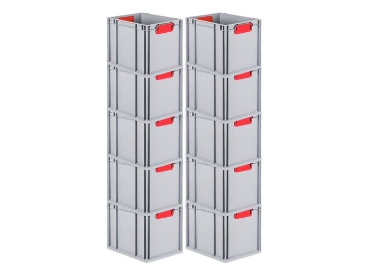 PROREGAL Eurobox Nextgen Color HxBxT 32 x 30 x 40 cm 30 Liter Griffe Rot Geschlossen Glatter Boden Eurobehälter Transportbox