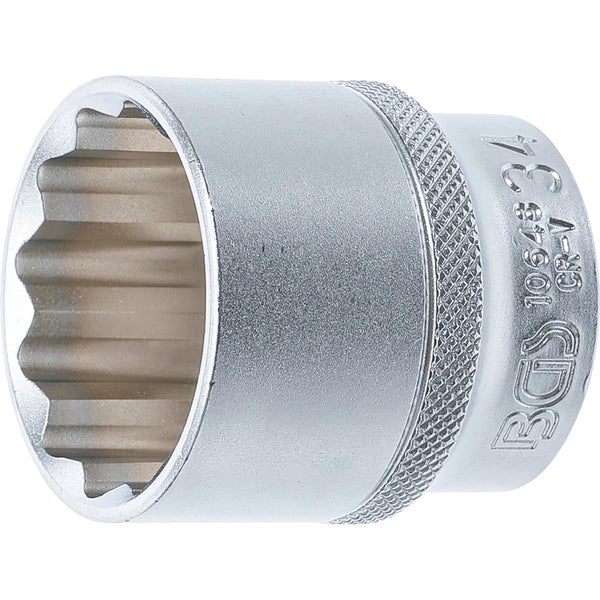 BGS Steckschlüssel-Einsatz Zwölfkant Antrieb Innenvierkant 12,5 mm (1/2) SW 34 mm - 10648