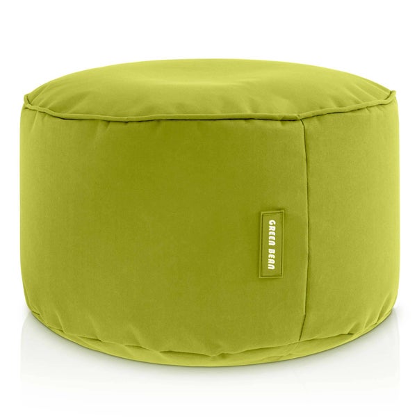 Green Bean Sitzsack-Hocker 45x25cm mit EPS-Perlen Füllung - Fußhocker Fußkissen Sitz-Pouf für Sitzsäcke - Bodenkissen für Kinder und Erwachsene - Fußablage Sitzkissen Sitzhocker Grün